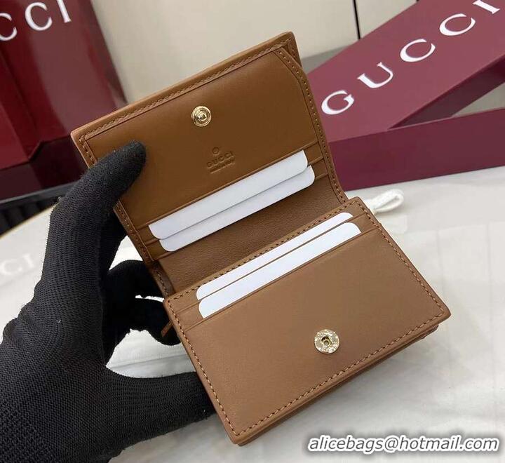 Shop Duplicate Gucci GG Marmont Mini Wallet 828149 Tan 2026