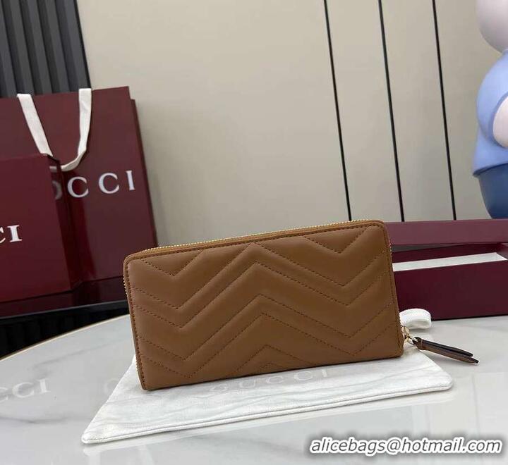 Well Crafted Gucci GG Marmont Zip Around Wallet in Leather 782852 Brown 2026