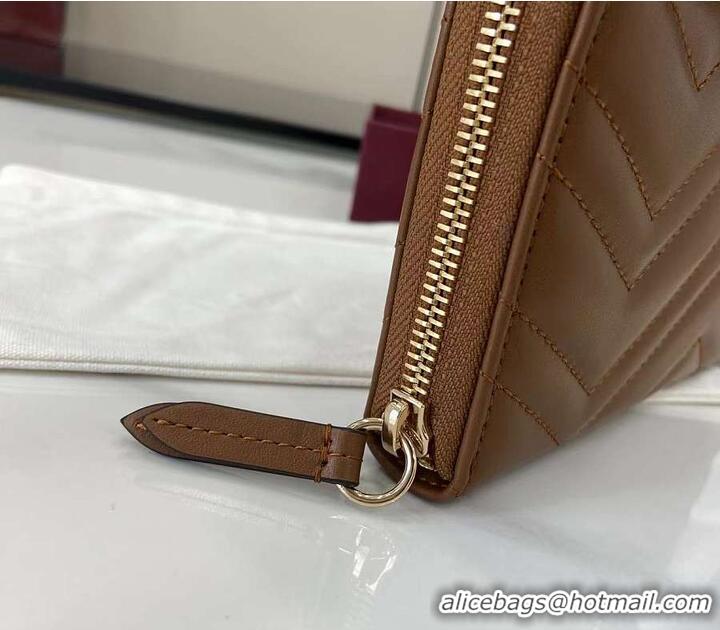 Well Crafted Gucci GG Marmont Zip Around Wallet in Leather 782852 Brown 2026