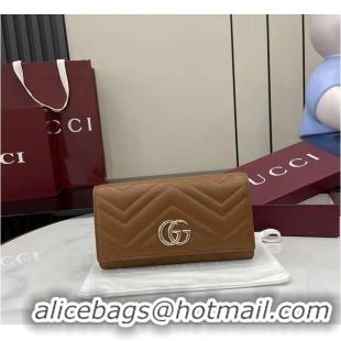 New Release Creation Gucci GG Marmont Long Wallet 782855 Brown 2026