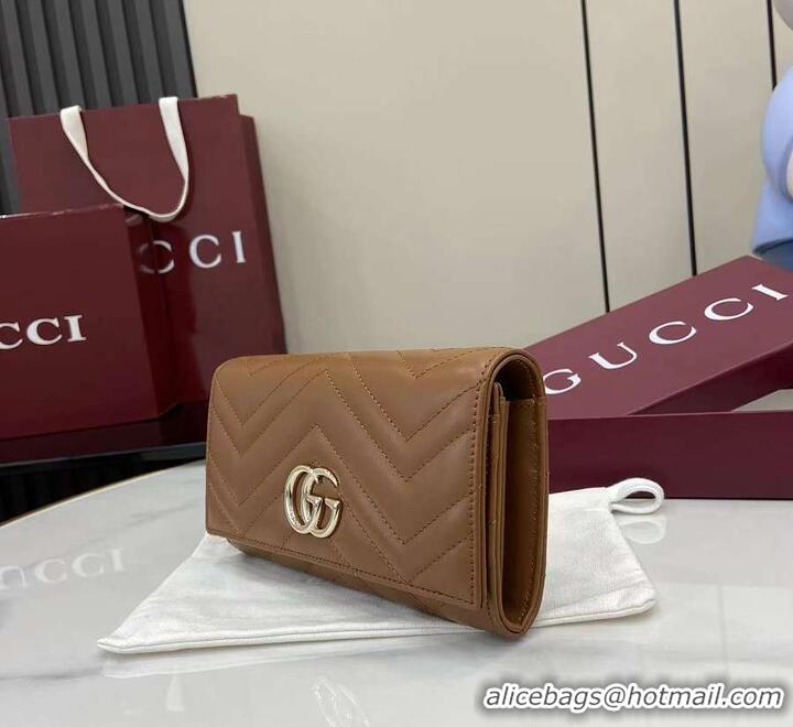 New Release Creation Gucci GG Marmont Long Wallet 782855 Brown 2026