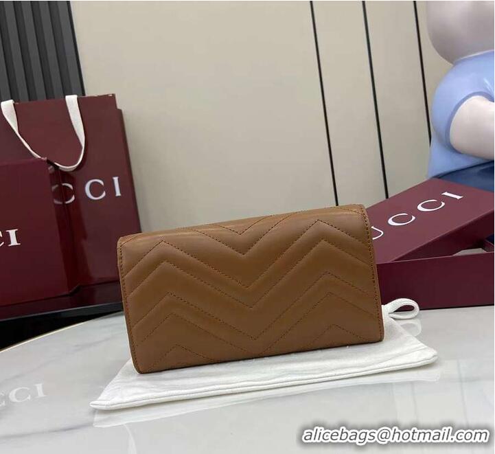New Release Creation Gucci GG Marmont Long Wallet 782855 Brown 2026