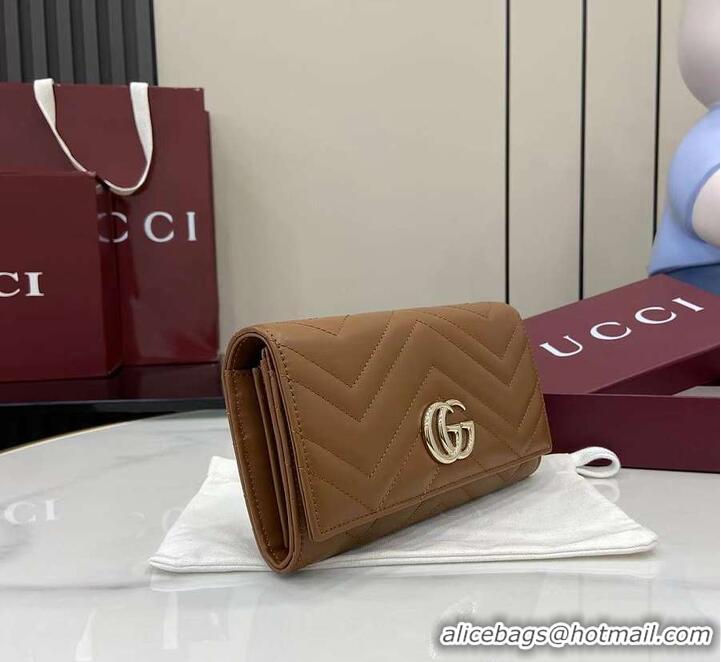 New Release Creation Gucci GG Marmont Long Wallet 782855 Brown 2026