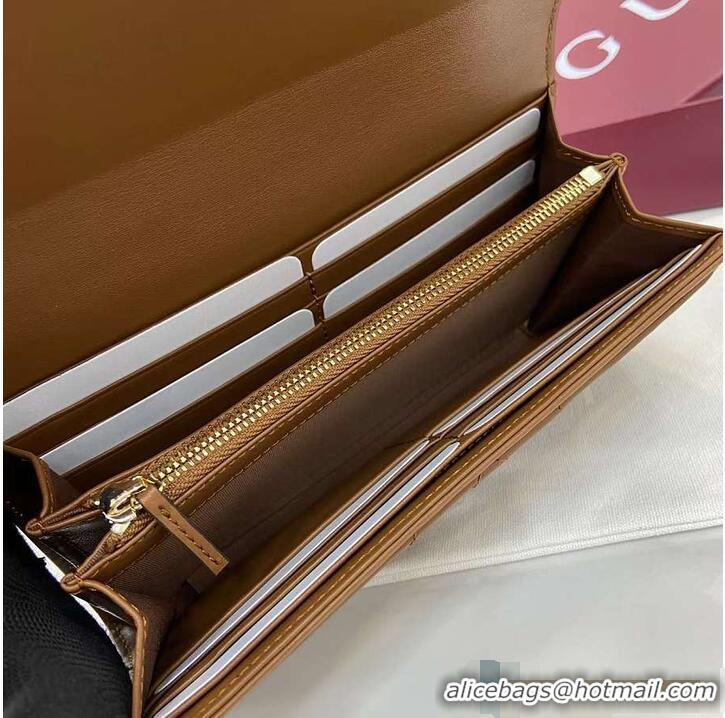 New Release Creation Gucci GG Marmont Long Wallet 782855 Brown 2026