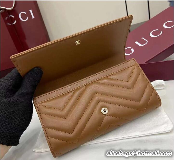 New Release Creation Gucci GG Marmont Long Wallet 782855 Brown 2026
