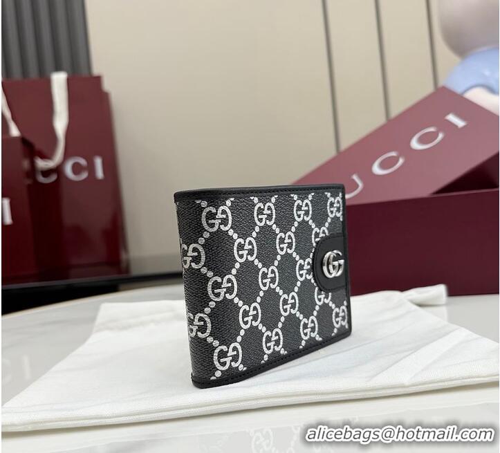 Best Price Gucci GG Bi-fold Wallet In GG Fabric 782857 Black/Silver 2026