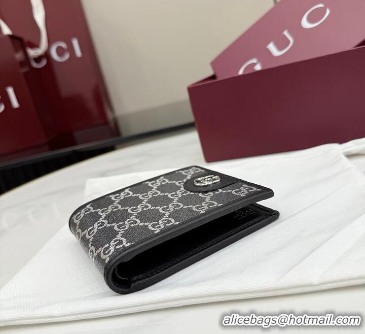 Best Price Gucci GG Bi-fold Wallet In GG Fabric 782857 Black/Silver 2026