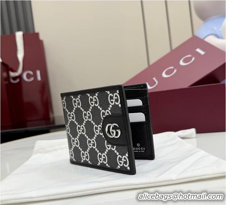 Best Price Gucci GG Bi-fold Wallet In GG Fabric 782857 Black/Silver 2026