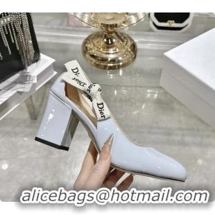 Top Grade Dior Jadior Light Blue Patent Calfskin Leather Pumps Shoes 85MM 6062501