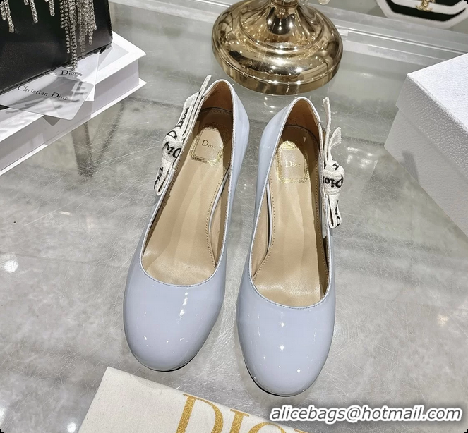 Top Grade Dior Jadior Light Blue Patent Calfskin Leather Pumps Shoes 85MM 6062501