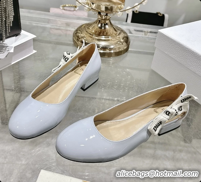 Luxurious Dior Jadior Light Blue Patent Calfskin Leather Ballet Flats Shoes 30MM 6062502