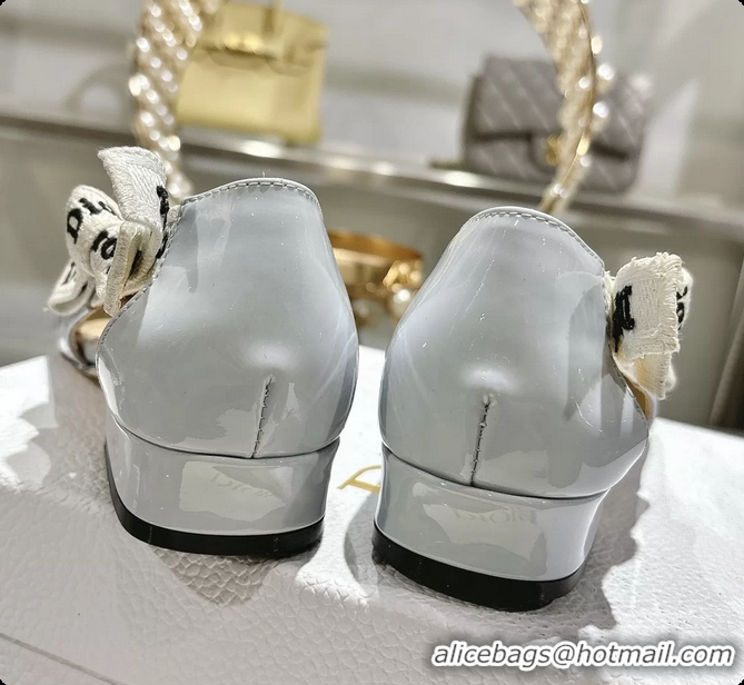 Luxurious Dior Jadior Light Blue Patent Calfskin Leather Ballet Flats Shoes 30MM 6062502