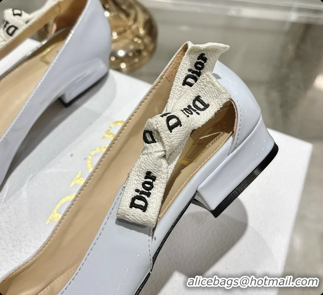 Luxurious Dior Jadior Light Blue Patent Calfskin Leather Ballet Flats Shoes 30MM 6062502