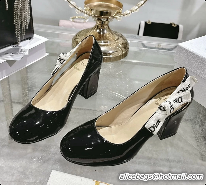 Most Popular Dior Jadior Black Patent Calfskin Leather Pumps Shoes 85MM 6062503
