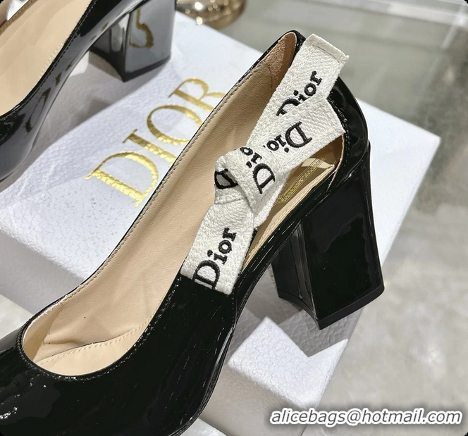 Most Popular Dior Jadior Black Patent Calfskin Leather Pumps Shoes 85MM 6062503