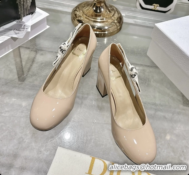 Top Design Dior Jadior Beige Patent Calfskin Leather Pumps Shoes 85MM 6062505