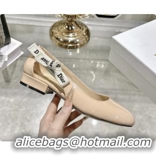 Pretty Style Dior Jadior Beige Patent Calfskin Leather Ballet Flats Shoes 30MM 6062506