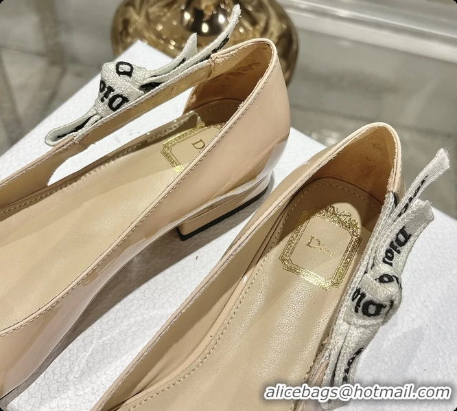 Pretty Style Dior Jadior Beige Patent Calfskin Leather Ballet Flats Shoes 30MM 6062506