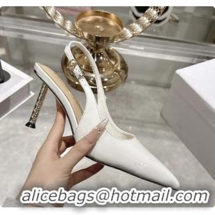 Popular Style Dior Icon Slingback Pumps Shoes White Supple Calfskin Leather 6062507