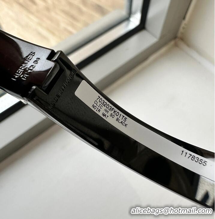 Promotional Hermes Matte Enamel Narrow Clic Clac HH Bracelet T5 H9520 So Black