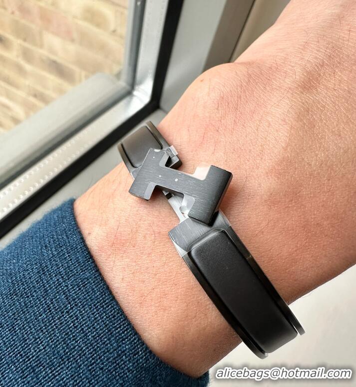 Promotional Hermes Matte Enamel Narrow Clic Clac HH Bracelet T5 H9520 So Black