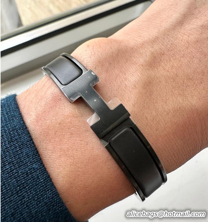 Promotional Hermes Matte Enamel Narrow Clic Clac HH Bracelet T5 H9520 So Black