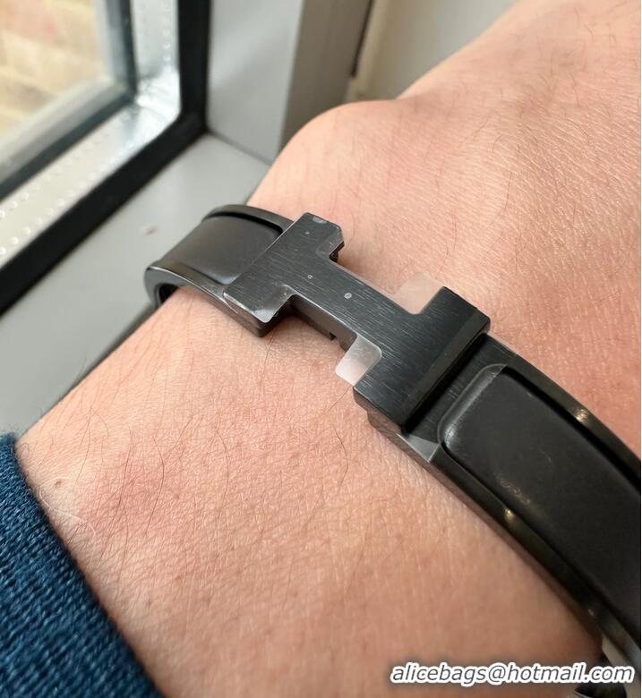 Promotional Hermes Matte Enamel Narrow Clic Clac HH Bracelet T5 H9520 So Black