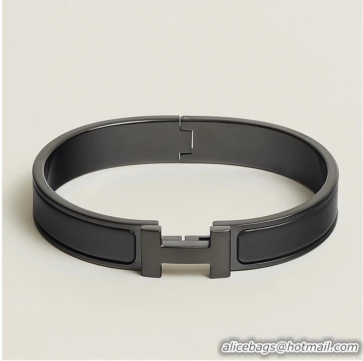 Promotional Hermes Matte Enamel Narrow Clic Clac HH Bracelet T5 H9520 So Black