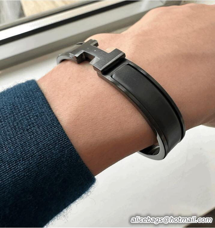 Promotional Hermes Matte Enamel Narrow Clic Clac HH Bracelet T5 H9520 So Black