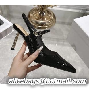 Grade Dior Icon Slingback Pumps Shoes Black Supple Calfskin Leather 6062507