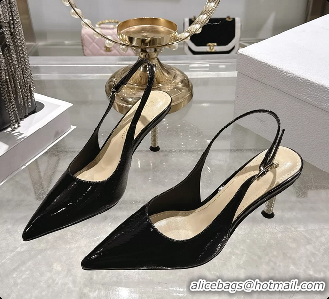 Stylish Dior Icon Slingback Pumps Shoes Black Supple Calfskin Leather 6062507