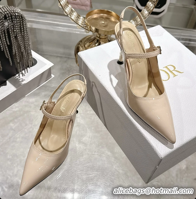 Discount Dior Icon Slingback Pumps Shoes Beige Supple Calfskin Leather 6062507