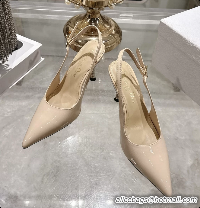 Sophisticated Dior Icon Slingback Pumps Shoes Beige Supple Calfskin Leather 6062507