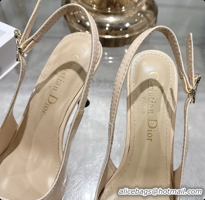 Sophisticated Dior Icon Slingback Pumps Shoes Beige Supple Calfskin Leather 6062507