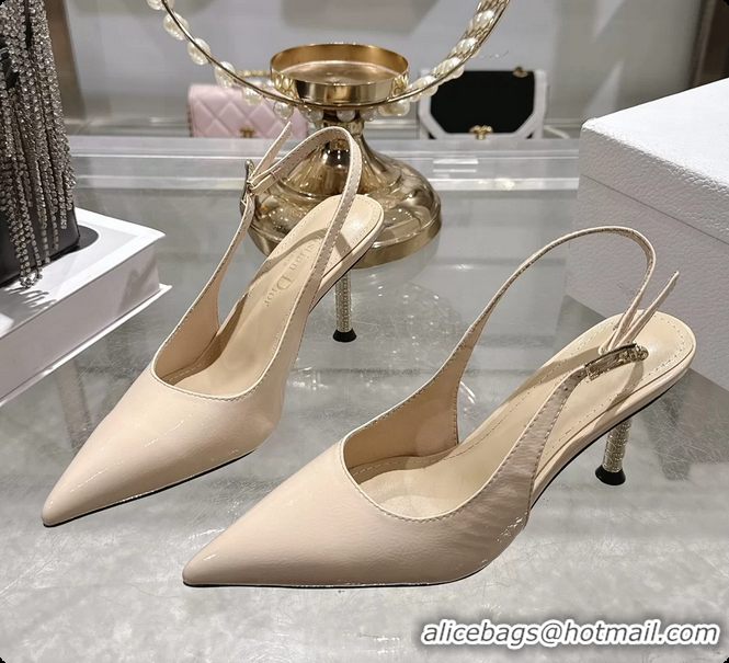 Sophisticated Dior Icon Slingback Pumps Shoes Beige Supple Calfskin Leather 6062507
