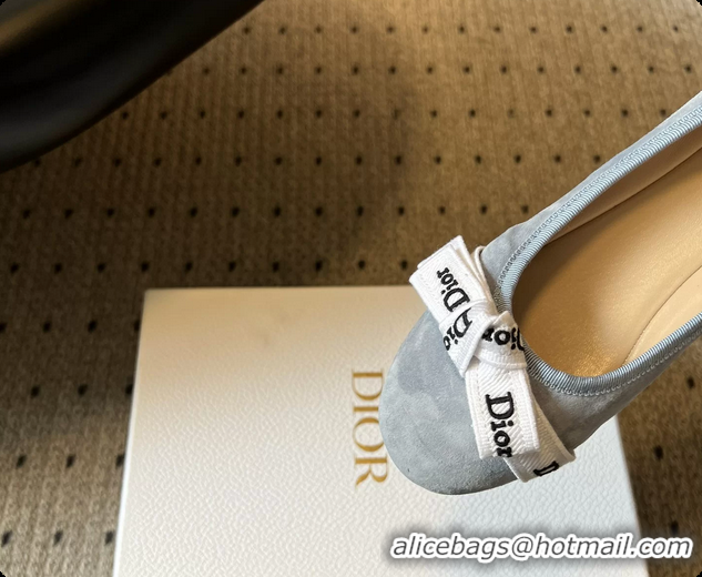 Best Product Dior Jadior Ballet Flats Light Blue Suede Leather 6062602