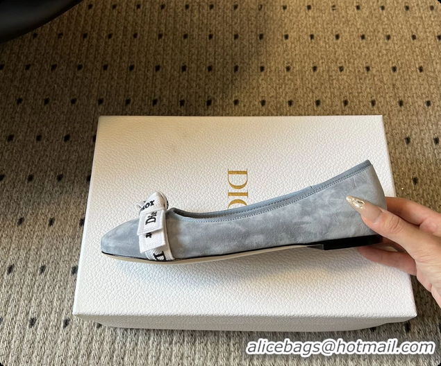 Best Product Dior Jadior Ballet Flats Light Blue Suede Leather 6062602