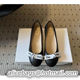 Most Popular Dior Jadior Ballet Flats Black Lambskin Leather 6062602