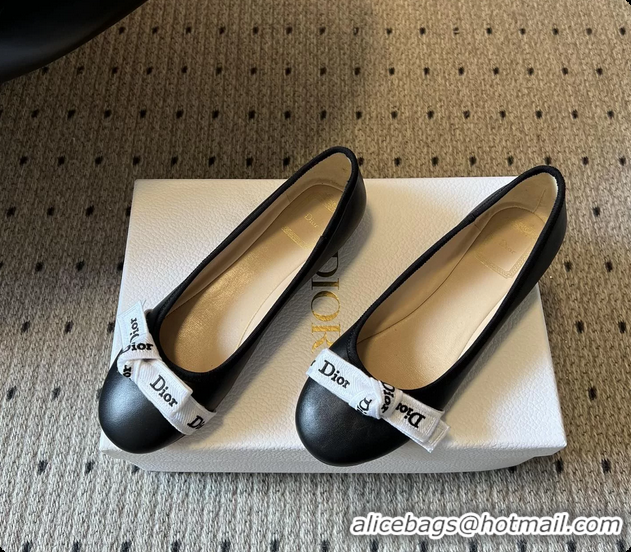 Most Popular Dior Jadior Ballet Flats Black Lambskin Leather 6062602