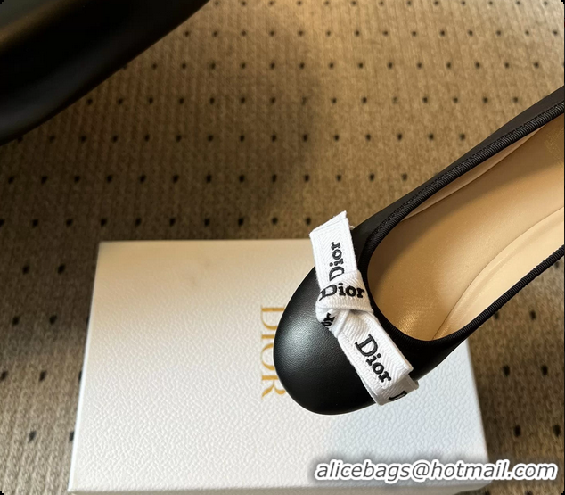 Most Popular Dior Jadior Ballet Flats Black Lambskin Leather 6062602