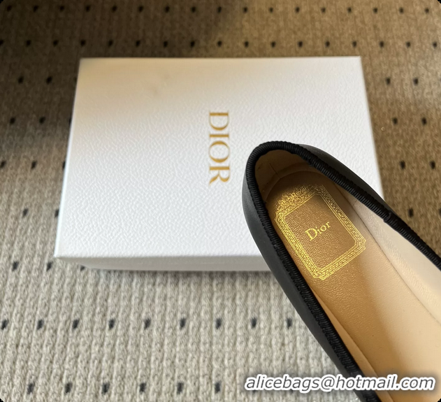 Most Popular Dior Jadior Ballet Flats Black Lambskin Leather 6062602