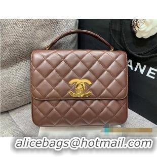 Promotional Chanel Trendy CC With Lambskin Top Handle Bag AS4655 Brown/Gold 2026