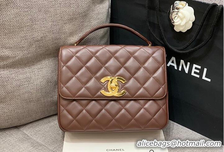 Promotional Chanel Trendy CC With Lambskin Top Handle Bag AS4655 Brown/Gold 2026
