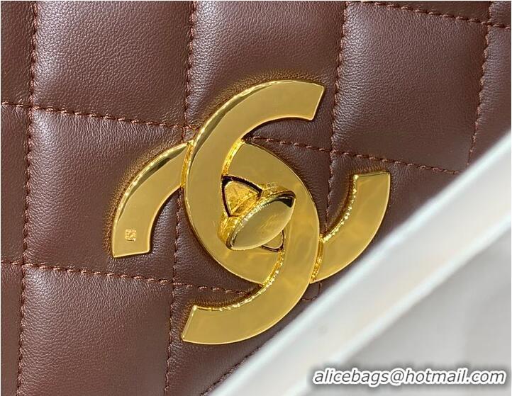 Promotional Chanel Trendy CC With Lambskin Top Handle Bag AS4655 Brown/Gold 2026