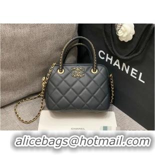 Luxury Cheap Chanel 25C Bowling Bag In Original Leather AS4656 Black 2026