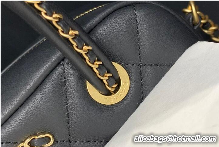 Luxury Cheap Chanel 25C Bowling Bag In Original Leather AS4656 Black 2026