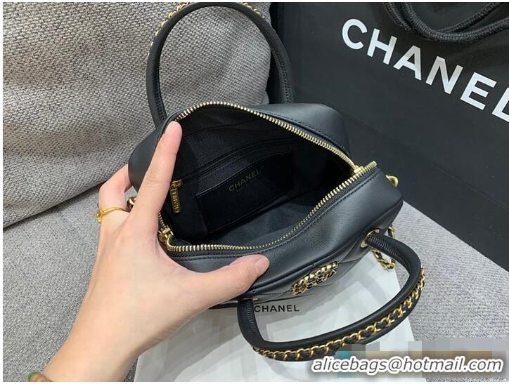 Luxury Cheap Chanel 25C Bowling Bag In Original Leather AS4656 Black 2026