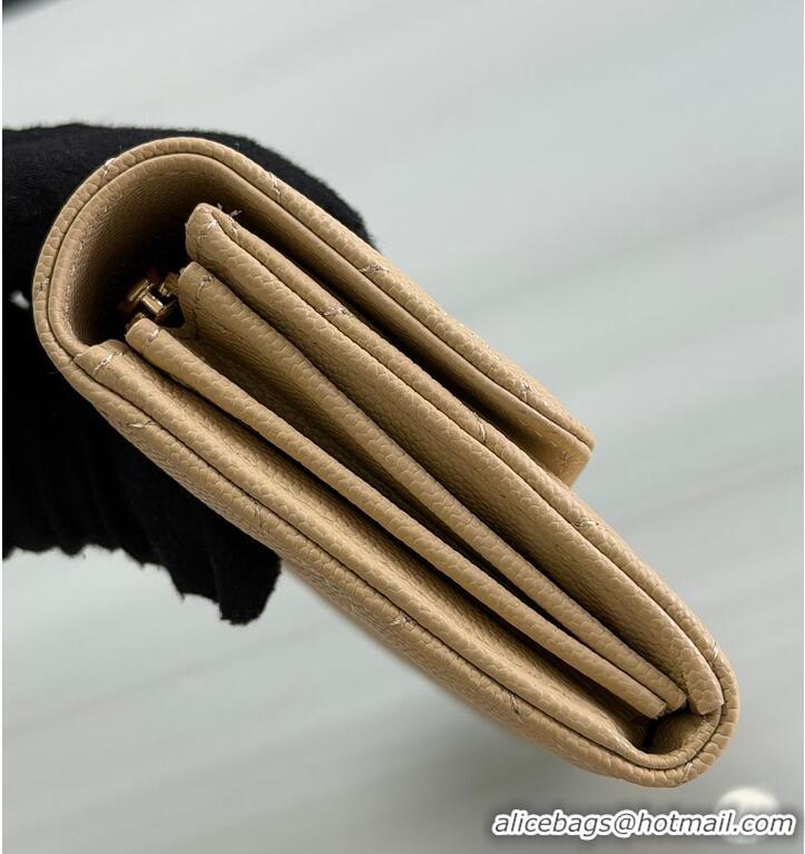 Grade Design Chanel Long Flap Wallet in Shiny Grained Calfskin & Gold-Tone Metal AS4657 Beige