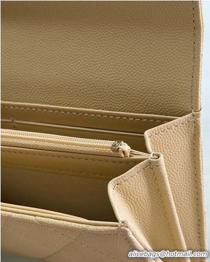 Grade Design Chanel Long Flap Wallet in Shiny Grained Calfskin & Gold-Tone Metal AS4657 Beige