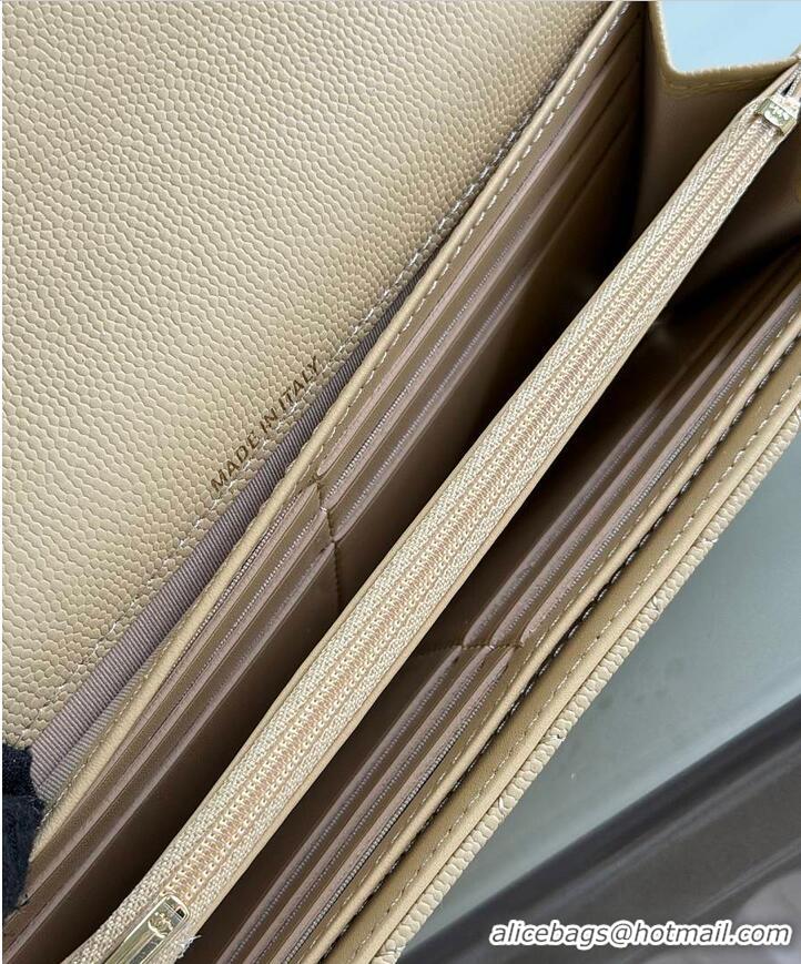 Grade Design Chanel Long Flap Wallet in Shiny Grained Calfskin & Gold-Tone Metal AS4657 Beige